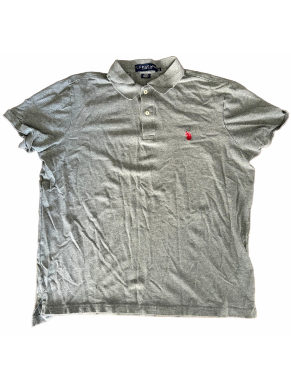 Men's U.S. Polo Assn. Gray Red Polo Shirt XL